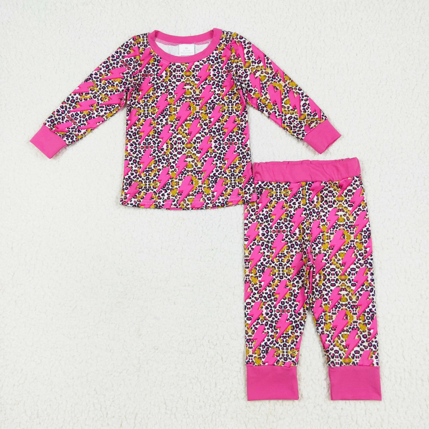 leopard lightining print two pieces lounge set