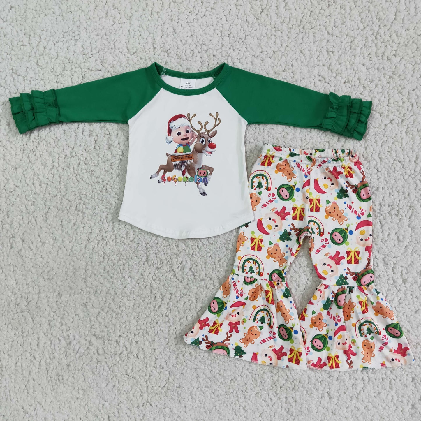 baby girl cocom*lon pants set Christmas outfit