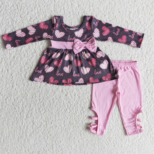 heart pink legging outfit