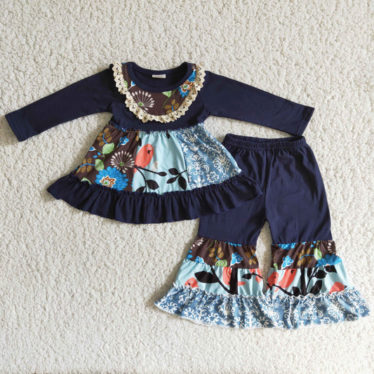 girl navy blue bell outfit