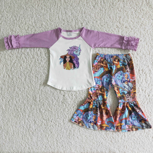 girl purple cartoon outfit