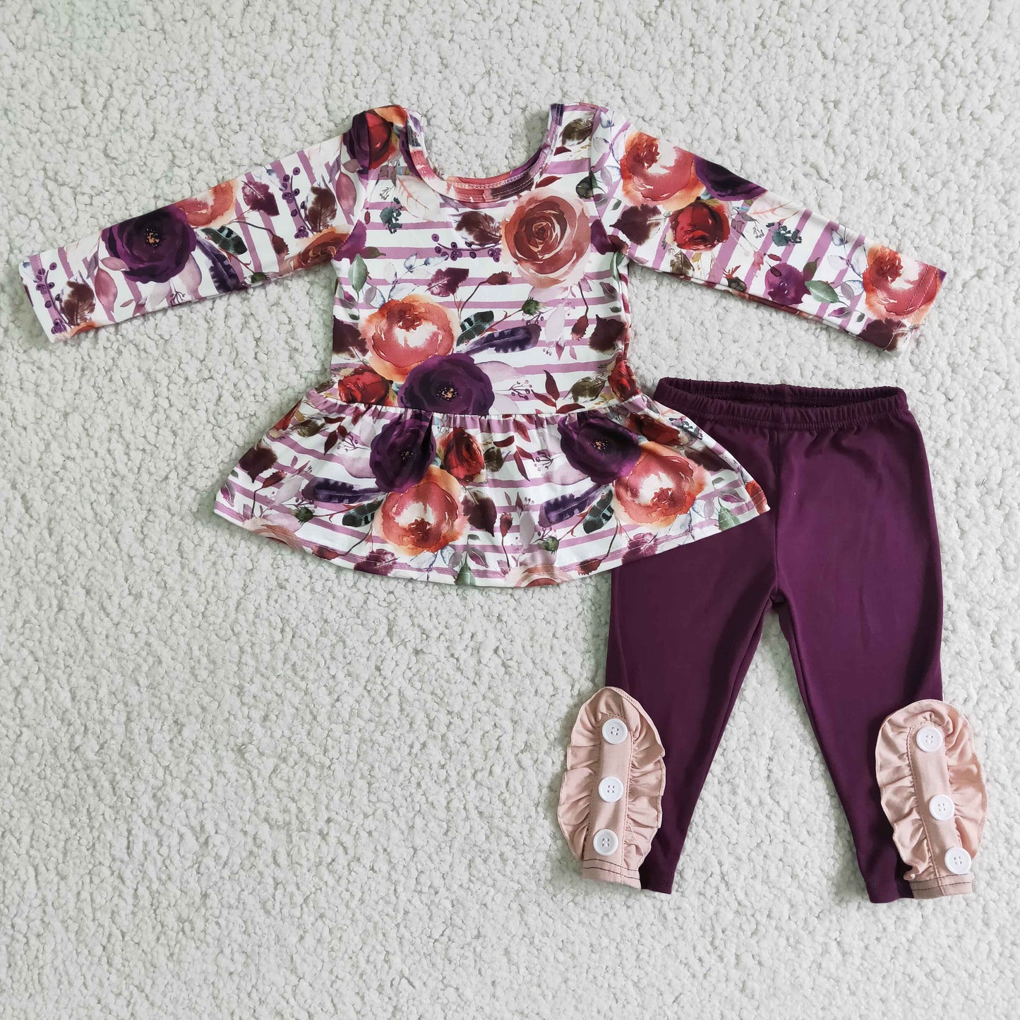 floral tunic cotton legging set girls fall clothing