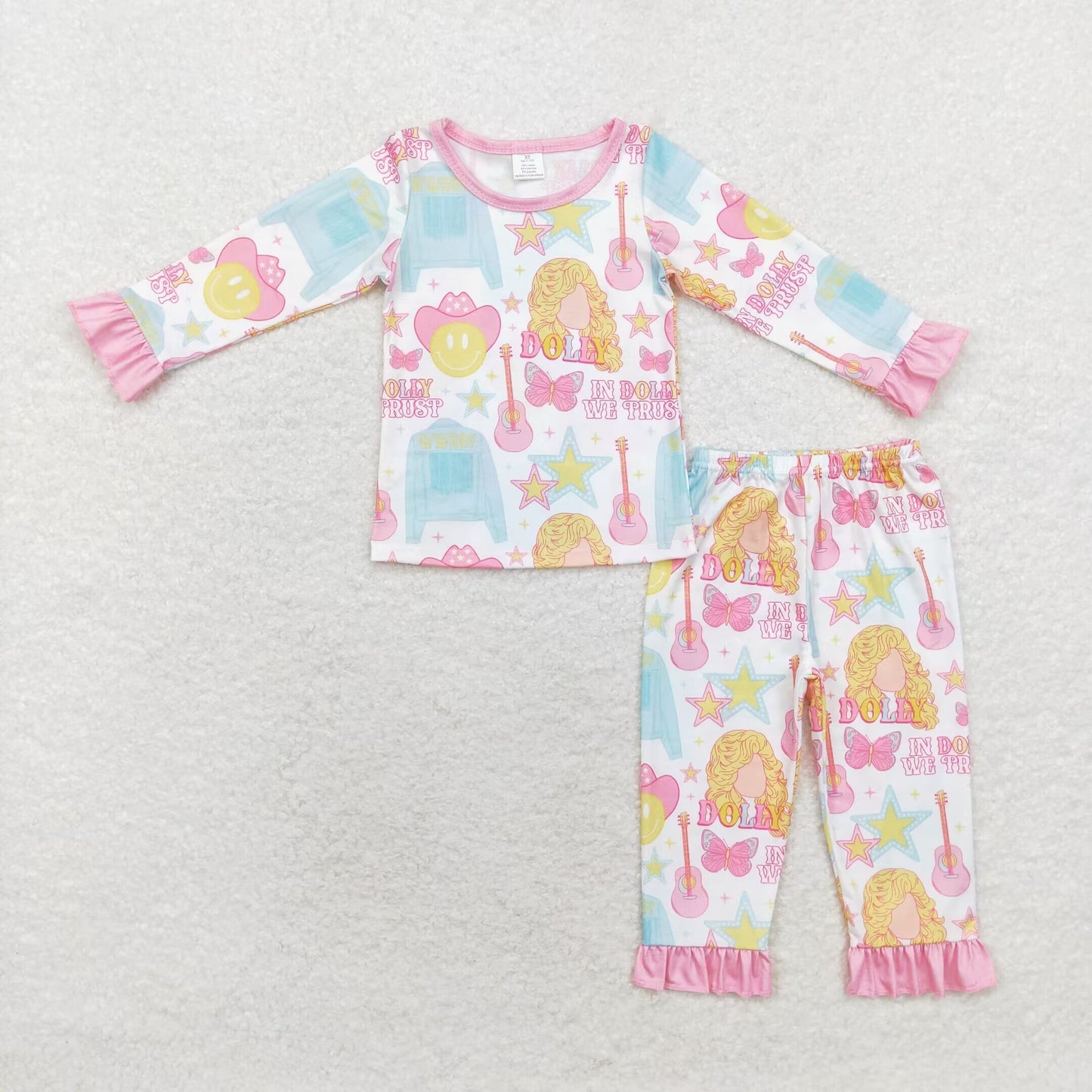 dolly print girls pajama set