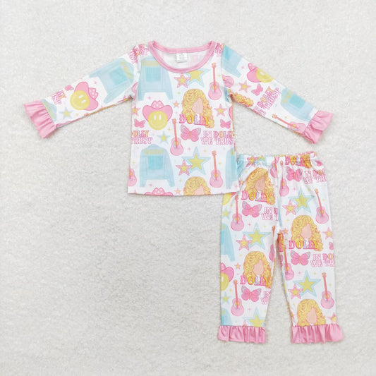 dolly print girls pajama set