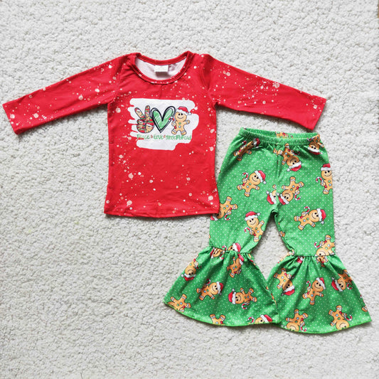 Little Girl Gingerbread Clothes Set Christmas Outfit