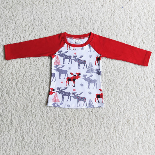 long sleeve red buffalo raglan shirt 6 C8-29