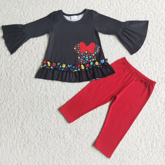 cartoon mouse red legging set