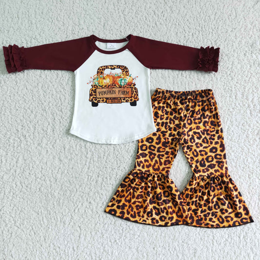 Pumpkin farm truck leopard bells outfit 6 C8-37