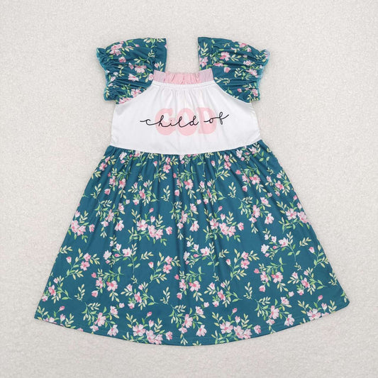 printed child of god floral dress kids dresses