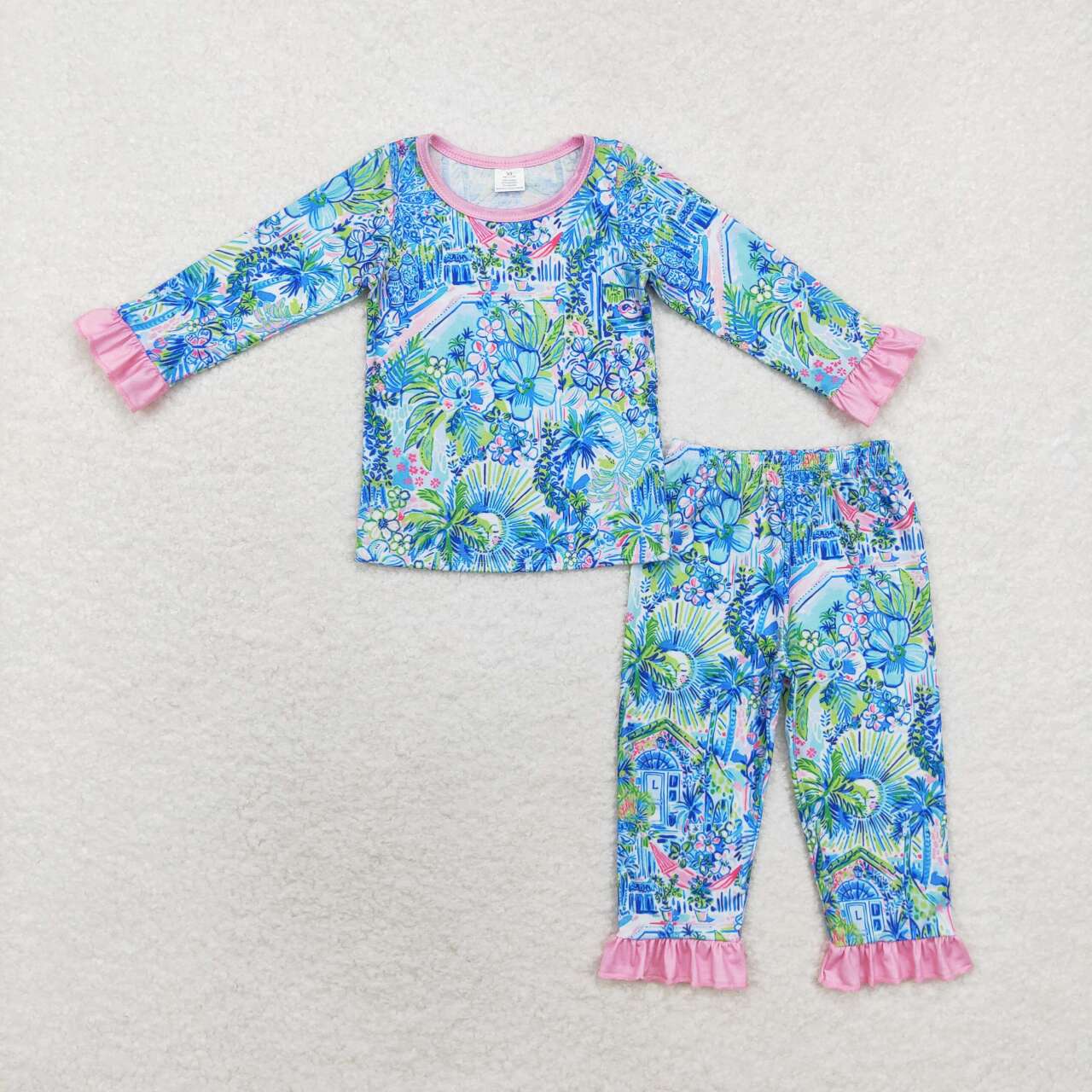 lily print girls pajama set