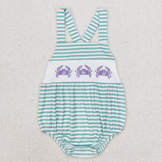crab print stripe cross back bubble boy