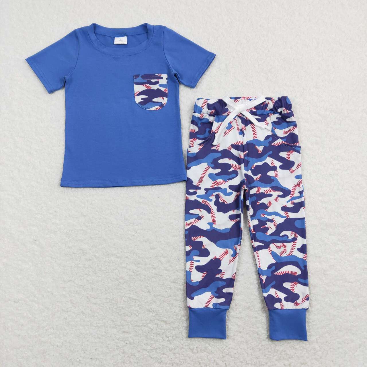 kids boy blue cano baseball pants set