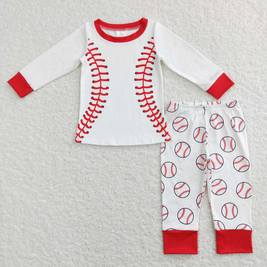 unisex kids white baseball pajama set kids clothing