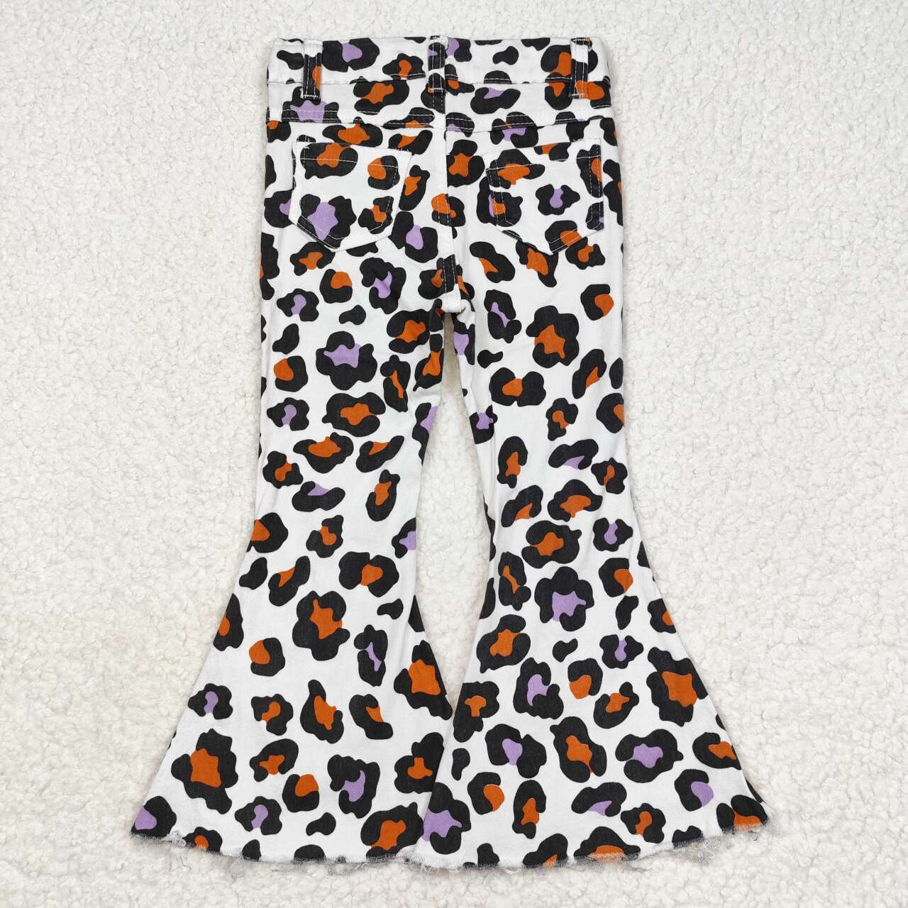 leopard bell denim jeans