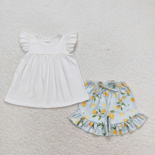 lemon shorts set girl summer outfit