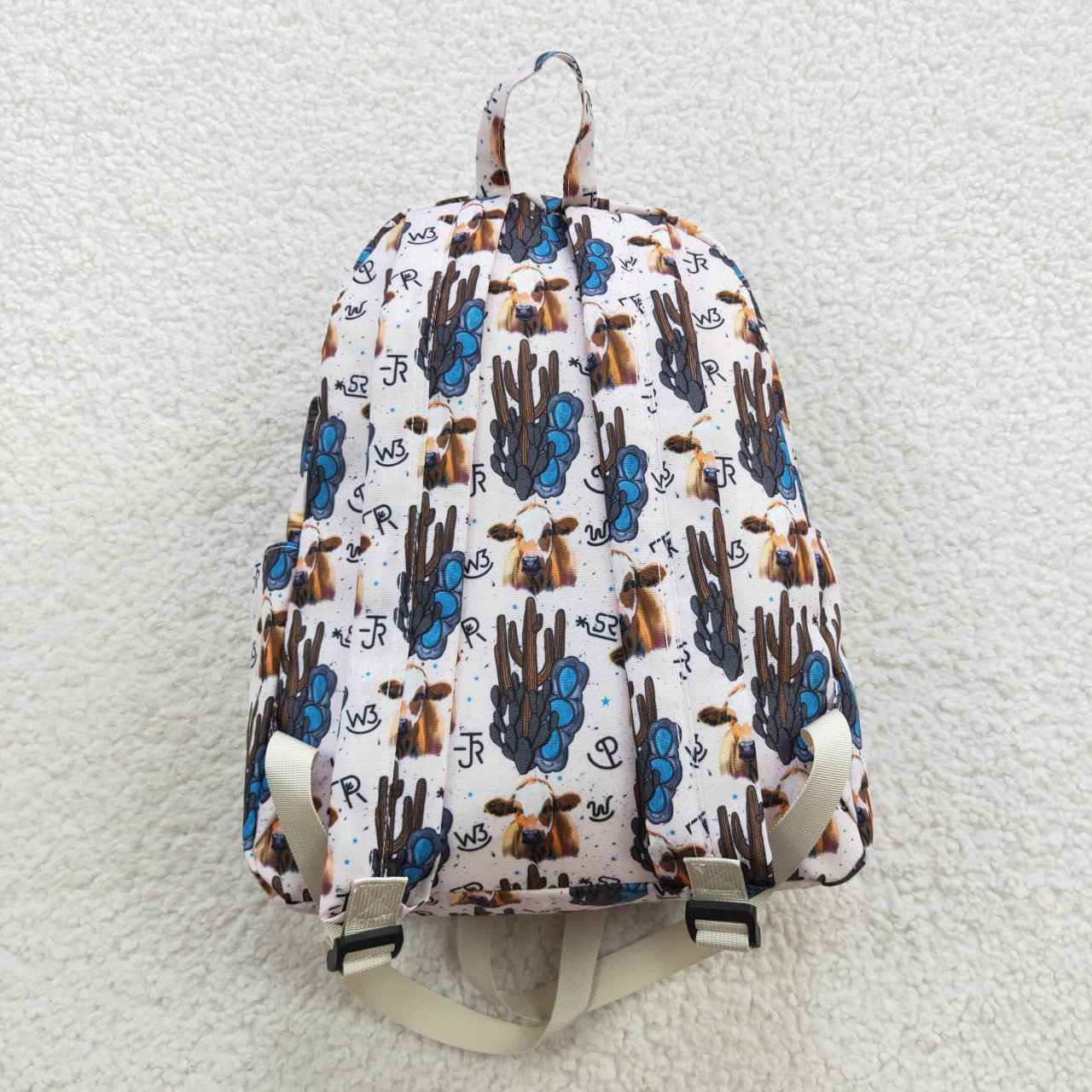 Cattle print kids school backpack bag