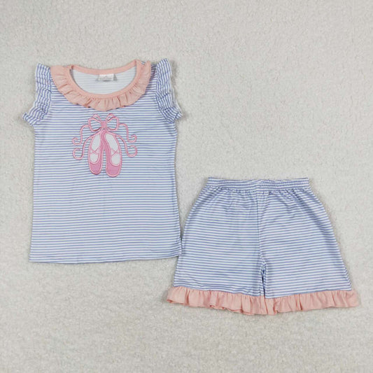 ballet embroidery shorts set toddler girls clothing