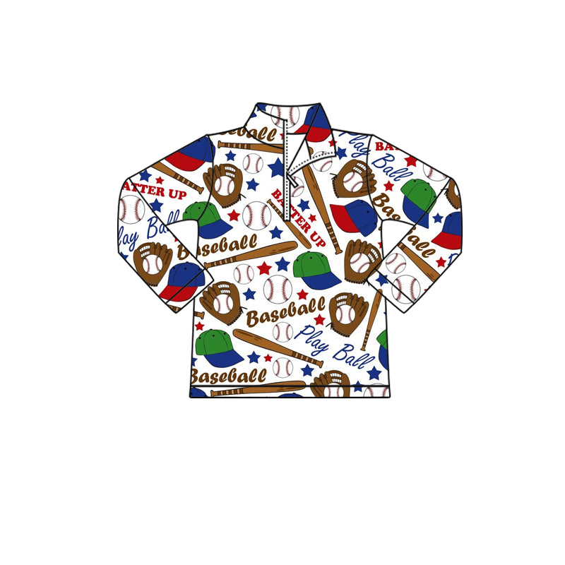 MOQ 8 TAT 6-7 weeks baseball boy zip pullovers
