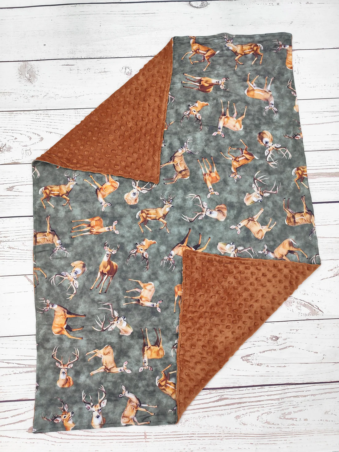 gone hunting duck deer print minky blanket