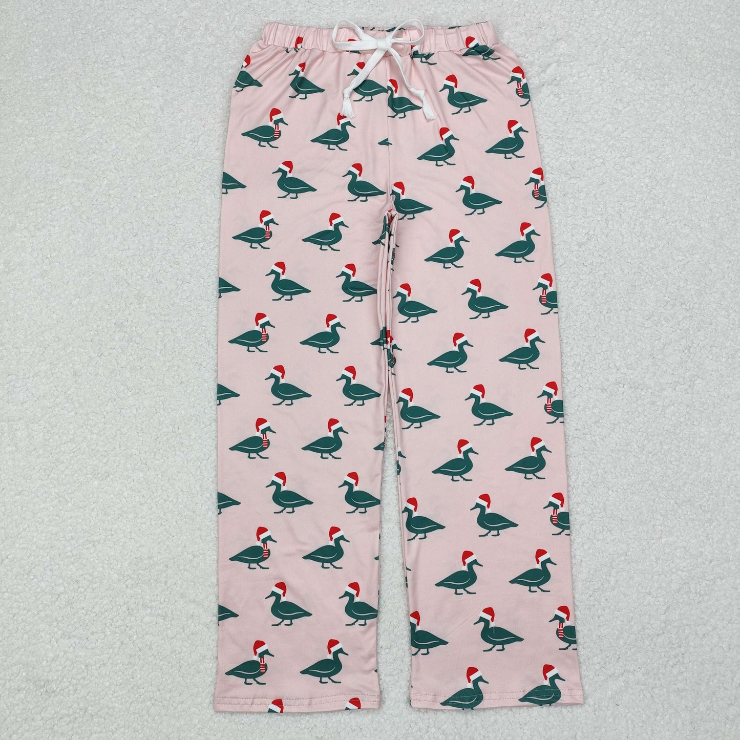 woman santa duck print adult christmas straight pants