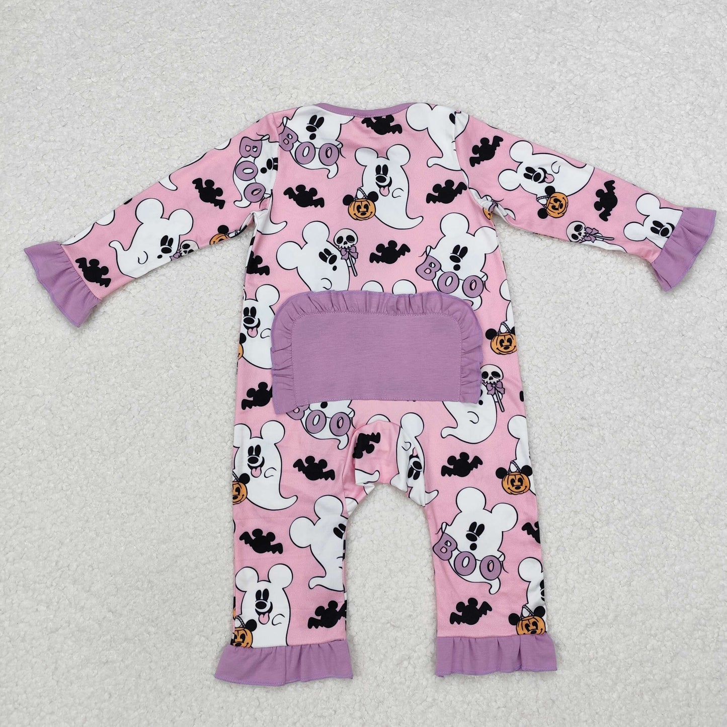 cute ghost bat baby girl halloween zip sleeper