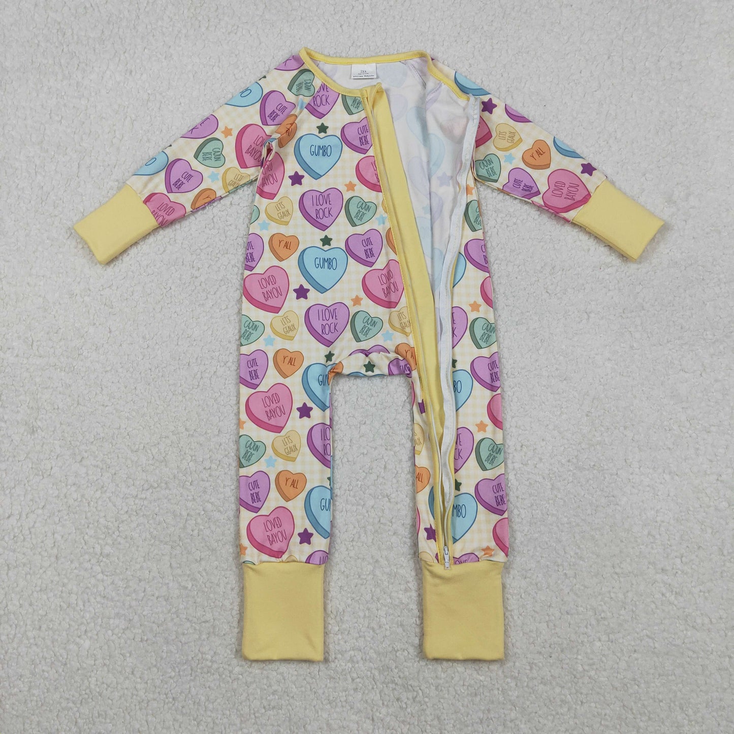 colorful valentine candy girl zipper sleeper