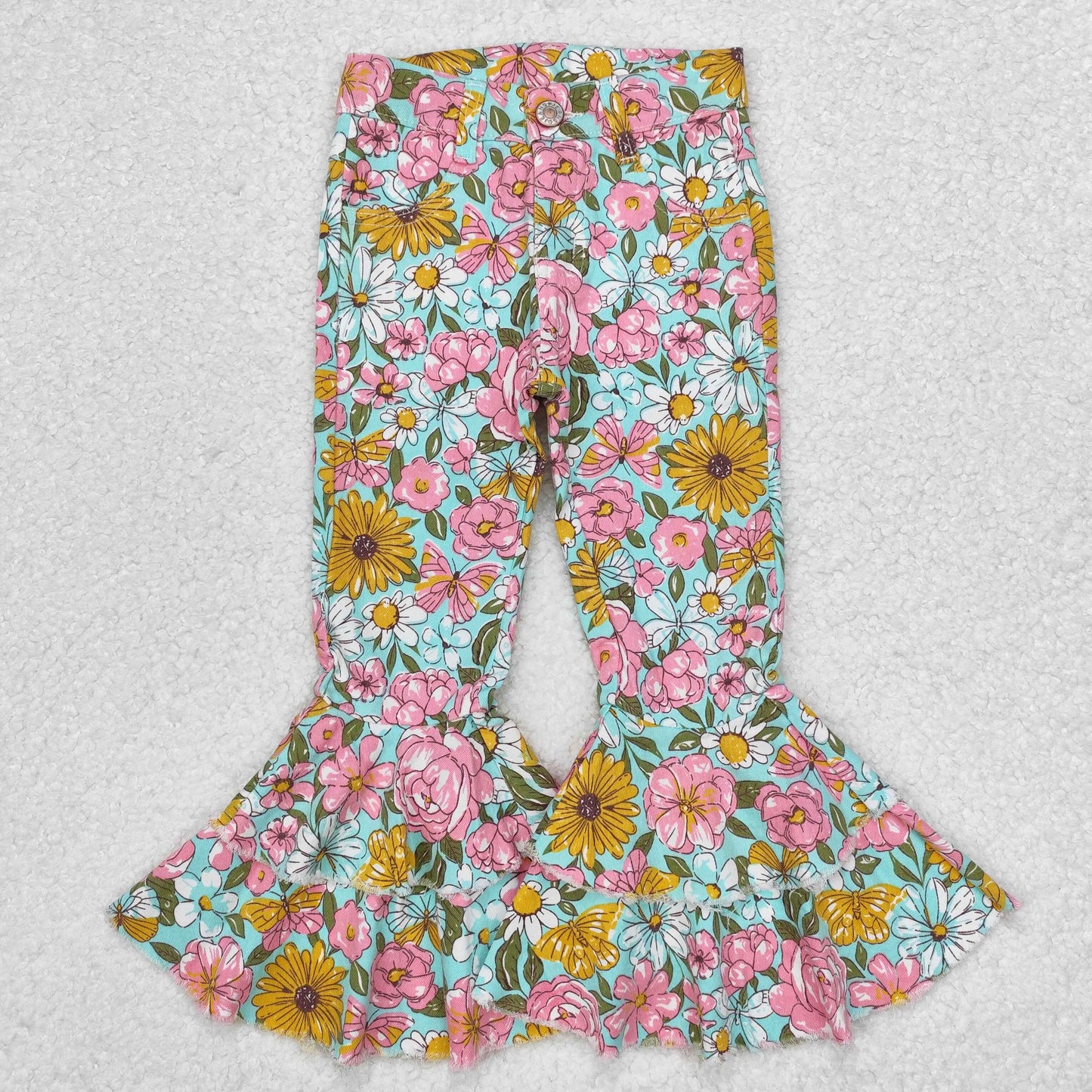 flower print denim pants girl jeans