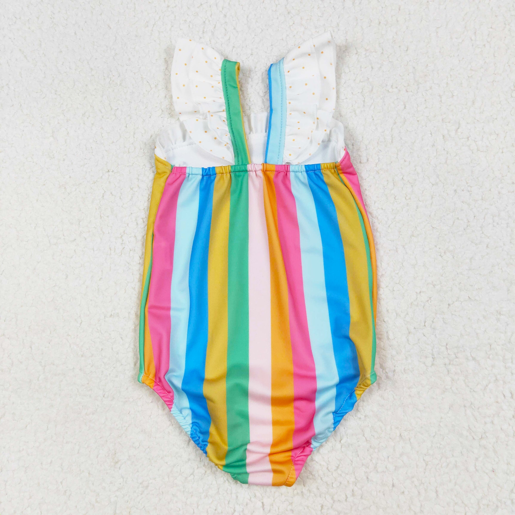 colorful striped one piece swimsuit