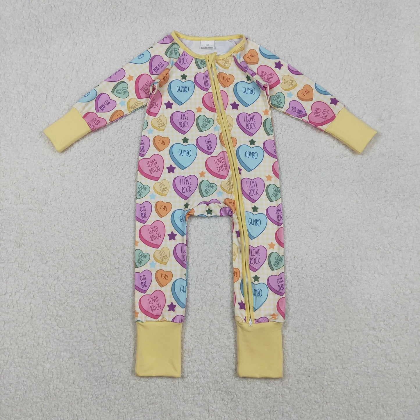 colorful valentine candy girl zipper sleeper