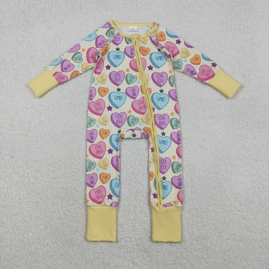 colorful valentine candy girl zipper sleeper