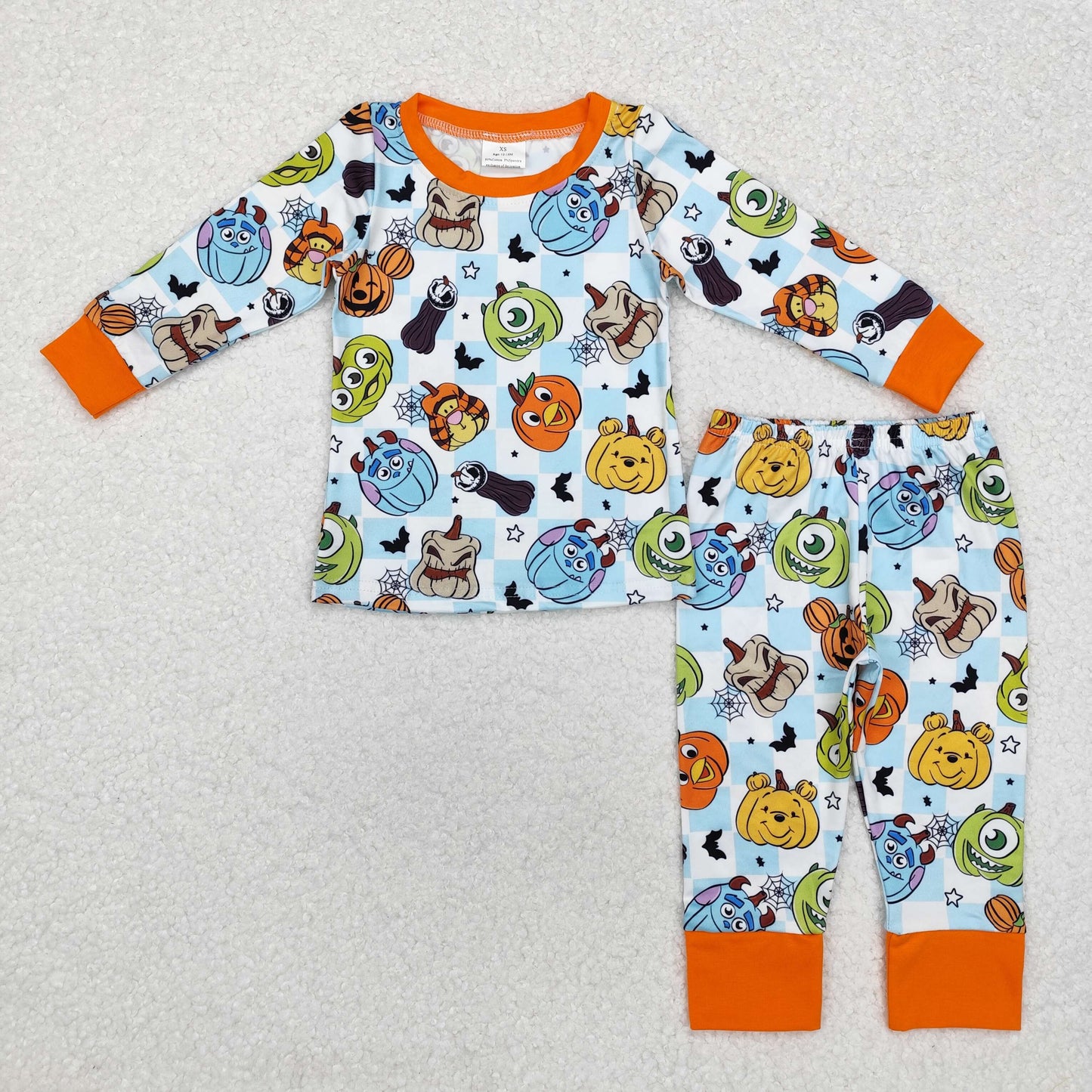 monster cartoon pumpkin boys halloween pajama set