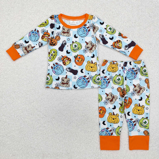 monster cartoon pumpkin boys halloween pajama set