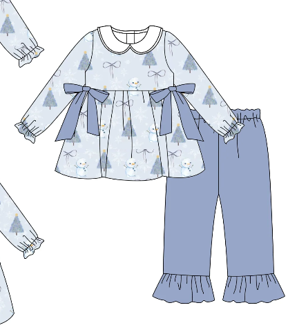 NO MOQ CLOSE 2025 2nd Sept Christmas tree&snowman pants set