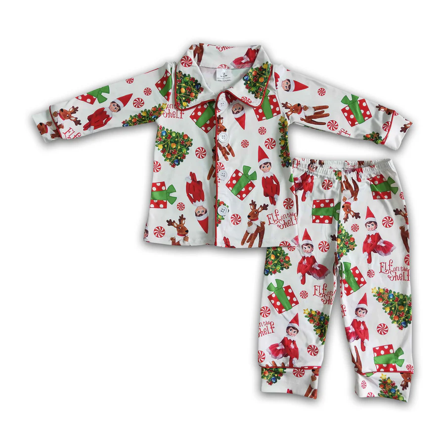 Elf on the Shelf Kids Sibling Christmas Pajamas