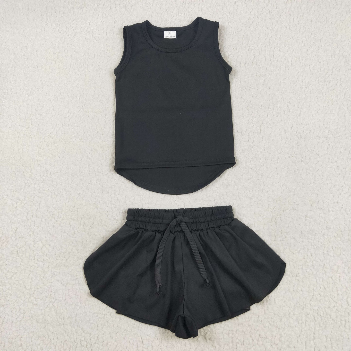 black tank athletic skort set