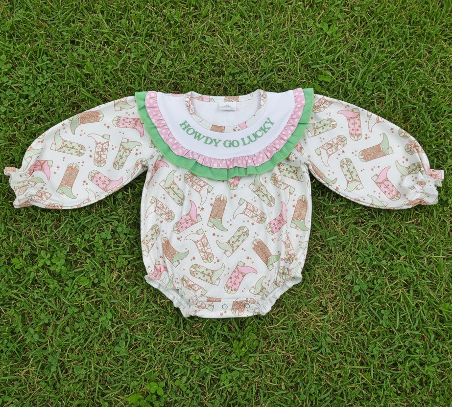 howdy go lucky embroidery romper