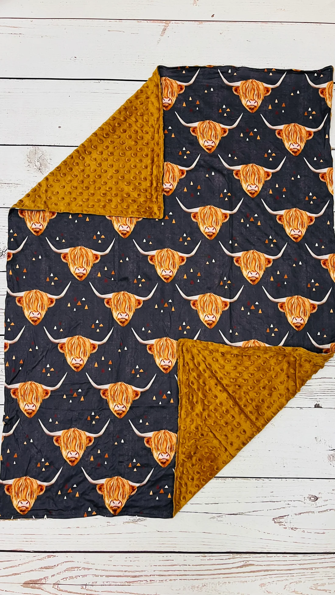 highland cattle pattern throw blanket