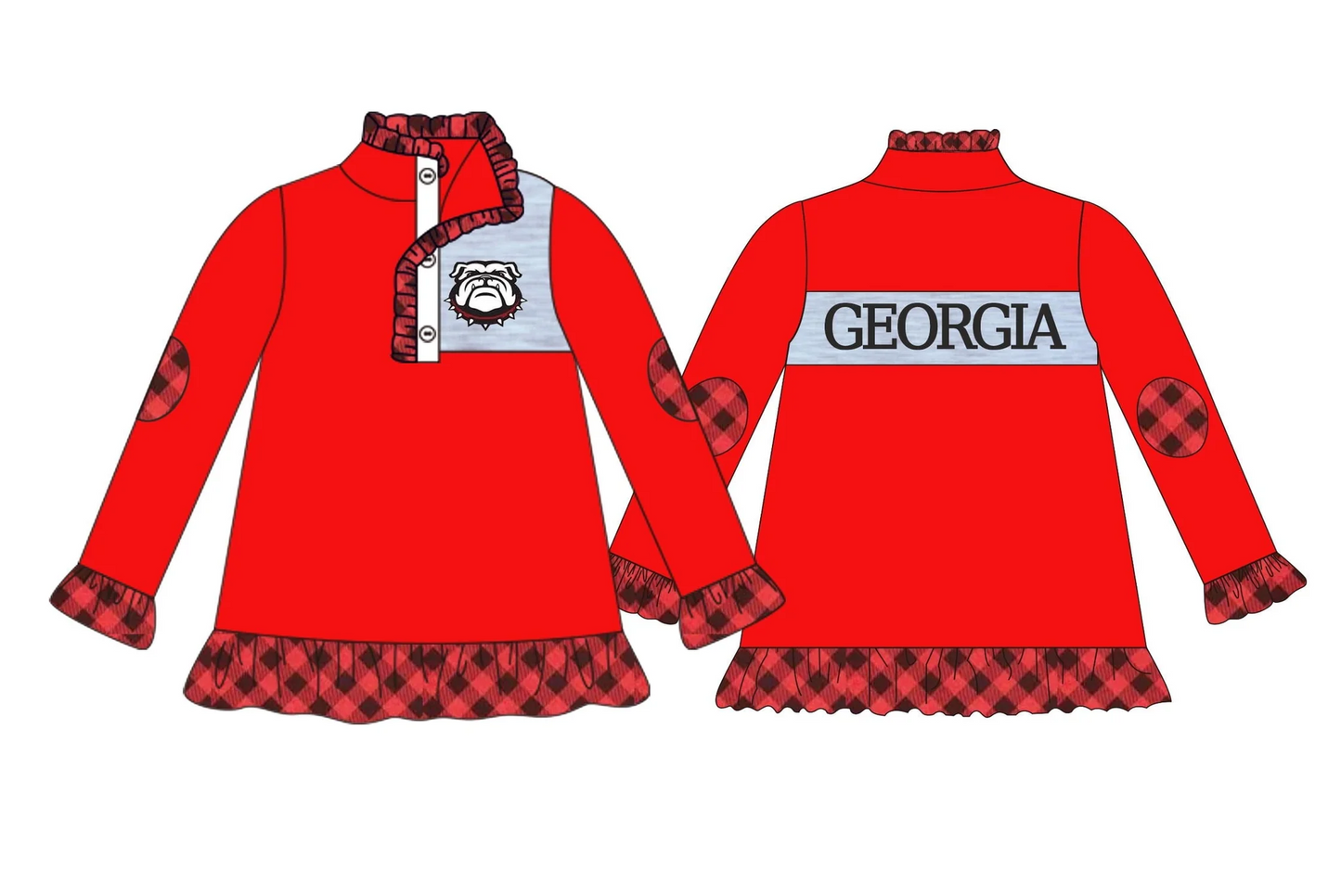 Custom Order bulldog pullovers red girl