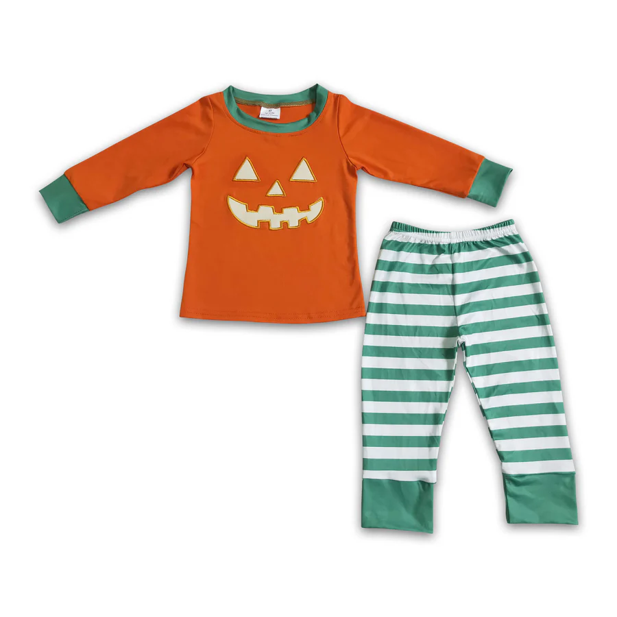 Halloween Pumpkin Face Sibling Pajama
