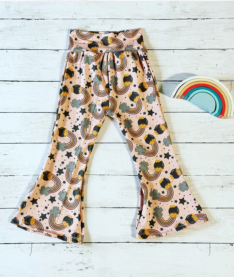 MOQ 5 TAT 6-8 weeks Rainbow Bell Bottoms