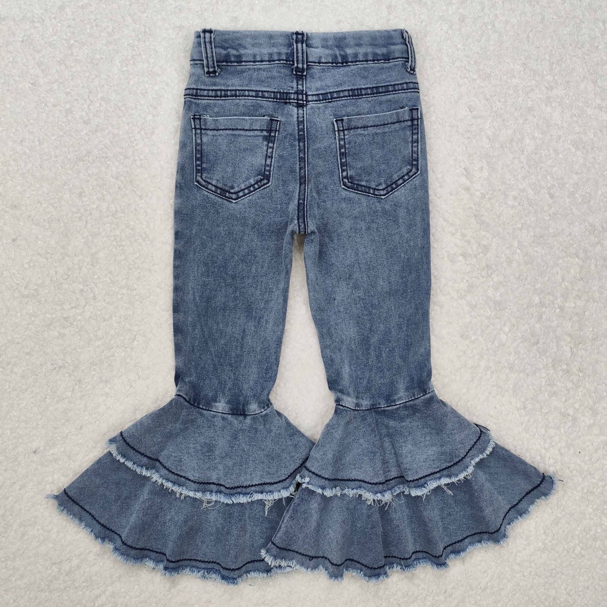 kids clothing distressed denim pants double wide belles