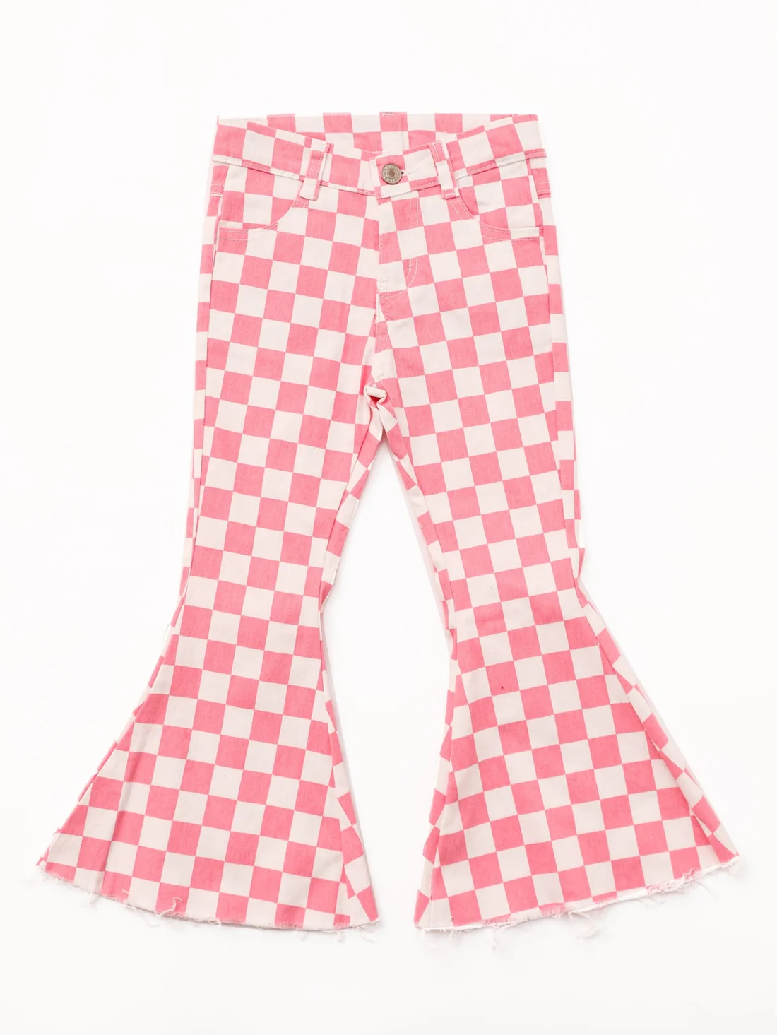 pink checkered denim pants girls  jeans