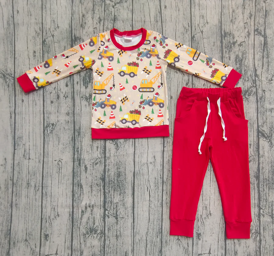 christmas constructions boy jogger outfit