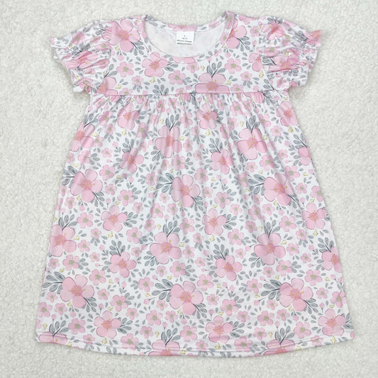pink floral dress kids dresses