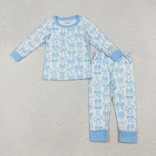 blue bow two pieces pajama