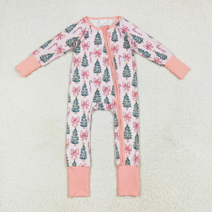 Christmas Tree Bows Sibling Pajamas