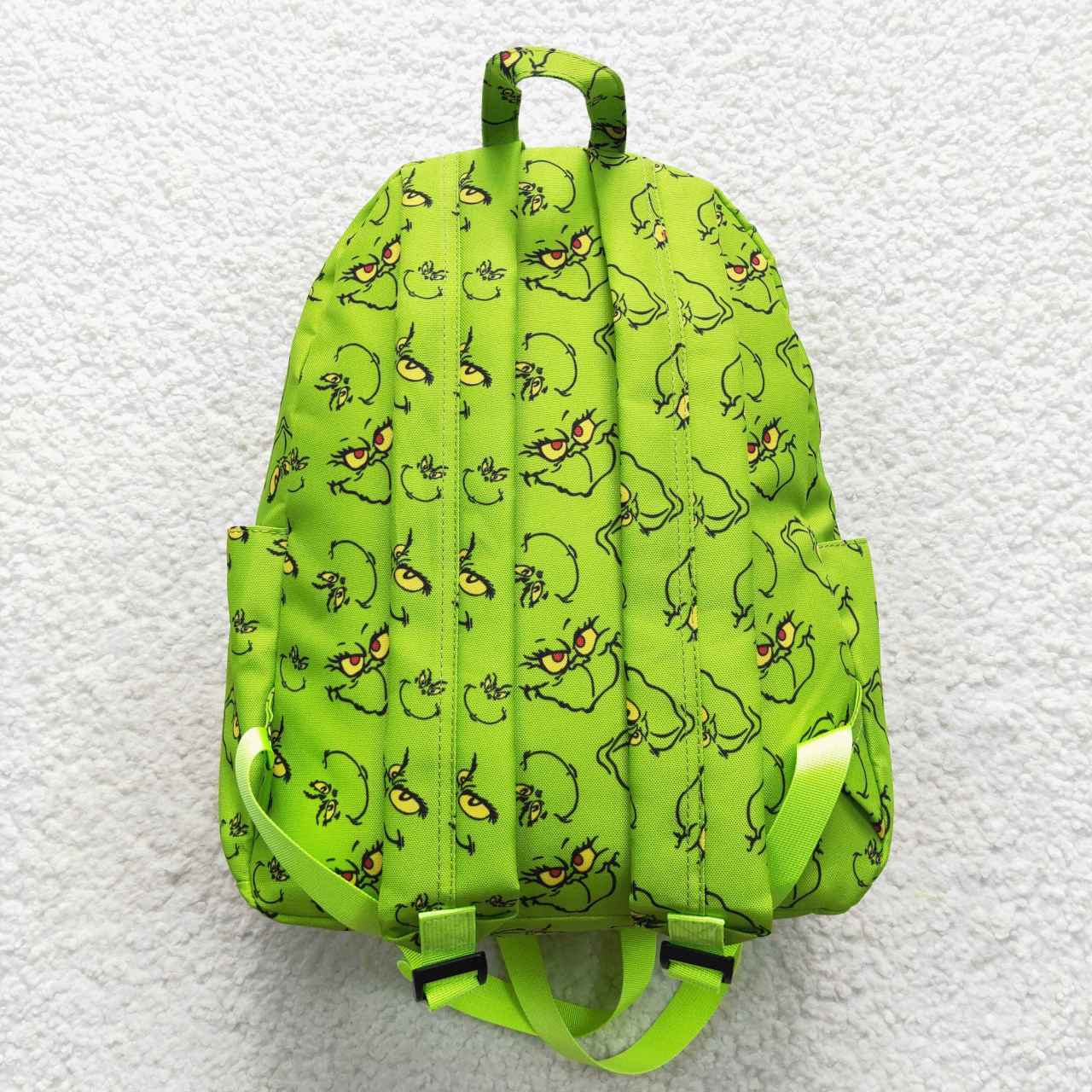 Grinchey print kids school backpack bag for christmas