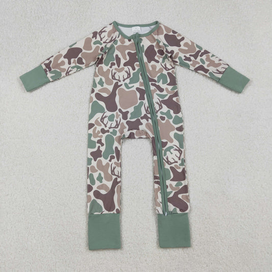 buck camo baby boy zipper sleeper baby clothing