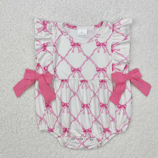 hot pink bows romper