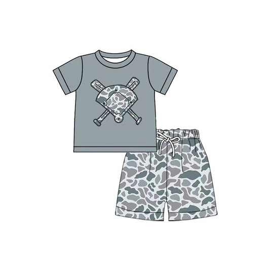 pre order camo baseball shorts set